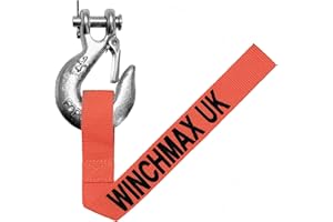 WINCHMAX Gancho de cabrestante. Gancho de Horquilla Forjado de Grado 70 de 1/4 Pulgadas. Chapado en Zinc. 100 mm x 65 mm. Adecuado para cabrestantes de hasta 1,814 kg