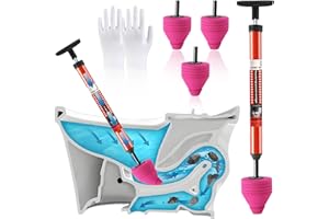 RONRONNER Rohrreinigungspumpe, Abflussreiniger Pumpe, Rohrreiniger Druckluft, Toiletten Pömpel für Reiniger zum Beseitigen Von Rohr, Verstopfungen im Siphon und Abflussbereich, Perfekt für Den Hausgebrauch