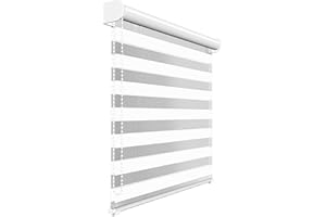 Victoria M. Estor Doble Enrollable Día y Noche, para Ventanas y Puertas, Montaje en la Pared y Techo, 90 x 175 cm, Blanco