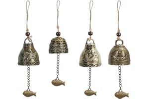 CHALA 4STK Klangspiele Windspiele Fengshui Glocke Dragon Bell Chinesische Antike Klare Stimme Dekoration Hängen Glück Segen für Haus Garten Innen und Außen