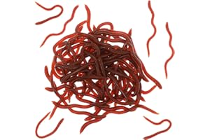 Matwsec 50 Pcs Fake Earthworm Soft Stretchy Worms Toys Realistic Fake Worms Plastic Lifelike Worm for Halloween Decoration April Fools Day Party Favor Gifts Fishing Lures Baits