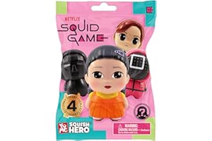 YuMe Squid Game Foam 3" Mini Figure Collectable | Squish Hero Surprise Blind Bag | Officially Licensed Netflix Merchandise | Surprise Toy Gift for Kids, Adults & Series Fans | Collect All 4 Characters