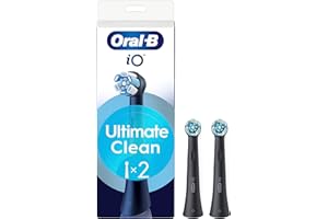 Oral-B iO Series Ultimate Clean Black, Original Replacement Round Brush Heads, with Crisscross Bristles for Advanced Deep Cleaning and Plaque Removal, Designed for Oral-B iO Electric Toothbrushes, 2