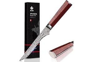 FUJUNI Coltelli da Disosso Damasco Coltello per Disossare Professionale 14CM - 67 Strati VG10 Acciaio al Carbonio Alto- Coltello per Filetti con Manico in Legno Naturale e Confezione Regalo