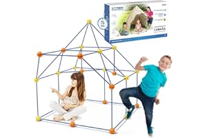 Cabane Enfant - Kit Construction Enfant | Cabane Enfant Interieure et Exterieur | Cabane Jardin Enfant | Cabane Exterieur Enfant Tiges et Connecteurs Robustes