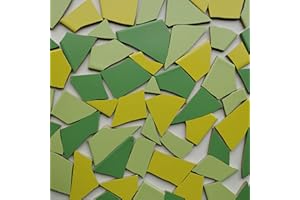 MOSALI Fliesenbruch Grünmix – Mosaikfliesen Bruchfliesen frostfest – Mosaik Fliesen für kreative Deko-Projekte – Fliesenbruch matt für draußen & drinnen – ca. 30×100 cm Verlegefläche [Grünmix, 3,5 kg]