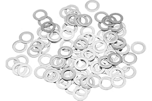 QUARKZMAN M5 304 Inoxidable Acero Planas Arandelas, 100uds 5x9x0,1mm Ultra Delgado Plano Espaciadores para Tornillo Perno, Electrónica Reparación, Automoción
