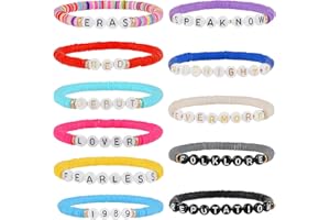 Mprocen 1989 TS Friendship Bracelet,11Pcs Lover Bracelets Set for Singer,Album Music Inspired Bracelets Set,Team Bride Bracelets with Lettering Beads Set for Girls,Fans Lover Concert Gifts