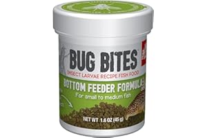 Fluval Bug Bites Fischfutter, mit Insektenlarven, für am Boden fressende Fische, sinkendes Granulat, 1,4-2mm, 45g