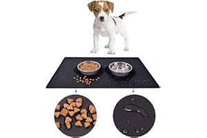 Auzkong Almohadilla de Silicona para Mascotas, Almohadilla Antideslizante de Silicona para Cuencos de Agua Potable para Perros y Gatos