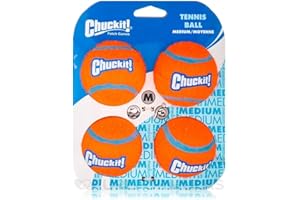 Chuckit! Tennis Balls for Dogs Durable Dog Toys Ball Launcher Compatible Dog Toys for Boredom, Medium, Pack of 4