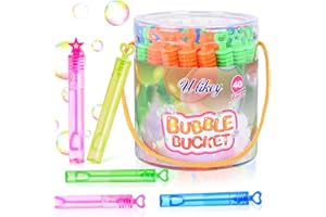 Ulikey Bolle di Sapone, 40 Flaconcini Bolle di Sapone Bambini, Tubetti di Sapone, Bacchetta Bolle di Sapone per Matrimonio, Compleanno, Battesimo, San Valentino, Feste in Giardino (40 PCS)