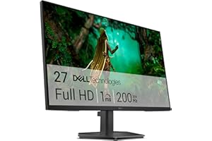 Dell 27 Monitor Gaming - SE2725HG, Full HD (1920x1080), 200Hz, Fast IPS, 1ms, AMD FreeSync Premium, 99% sRGB, VESA (100x100mm), DisplayPort, 2 HDMI, 3 Anni di Garanzia, Nero