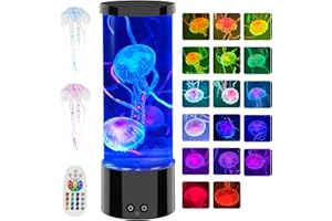 ‎SOARLING Soarling Quallen Lampe, Quallenlampe LED Quallen Lampe mit 17 Farben 4 Lichtmodi, Jellyfish Lamp Aquarium für Kinder Erwachsene, Quallenlampen Stimmungslicht für Entspannung Wohndekoration-Schwarz