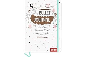Happy Bullet Journal: Für alles, was mein Leben schöner macht | kreatives Journaling Buch, ca. A5 Format | mit Wochenübersichten, Lesebändchen, Gummiband und Einstecktasche