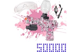YAXAOMEO Gel Ball Blaster,Electric Gel Blaster Toy, Automatic Splatter Gel Ball Blasters,50000+ with Goggles, for Outdoor Activities - Shooting Team Game, Ages 12+(Pink)