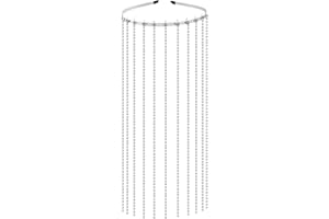 LARFRAECY Strass Haarteil Quaste mit Diamant 1PCS Stirnband aus Aluminium mit langen Fransen,Personalisierte Design Flash Drill Head Hoop,Royal Style ElegantTemperament Haarschmuck Frau 40CM