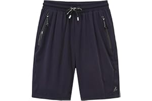 MakingDa Mens Gym Mesh Shorts Summer Casual Running Sports Elasticated Waist Shorts with Zip Pockets