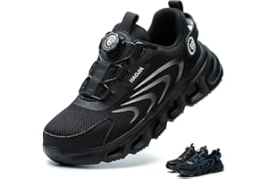 NBOFIEHY Safety Shoes Men Women Lightweight Breathable Safety Trainers Non Slip Steel Toe Cap Work Shoes with Swivel Buckle Shoelaces