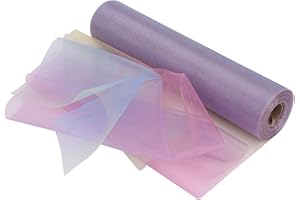 Weddecor 25m x 29cm Snow Sheer Rainbow Organza Roll Sash Glitter Fabric for Table Runner Sashes Wedding & Christmas Decoration, Chair Cover Bows, Party Favours, Ribbon Crafting Supplies, 1pc