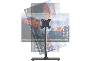 Pholiten Soporte Monitor para Pantallas de 13-32 Pulgadas LCD/LED/Plasma/Curva, Altura Ajustable y Giratorio, Soporte Monitor Mesa con Base de Cristal Templado, hasta 8kg, VESA 75/100mm(MLG7401)