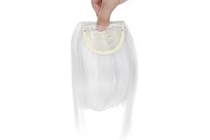 S-NOILITE Extensiones de cabello con clip de flequillo frontal completo. 2 clips gruesos y lisos de una pieza. Accesorios de pelo para mujeres, gris plateado