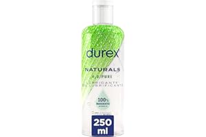 Durex Naturals H2O Lubricante, con ingredientes 100% naturales y pH fisiológico, 250 ml