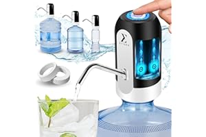 ETISEN, Dispenser di acqua, rubinetto elettrico per caraffe ad acqua fredda, pompa dosatrice con due adattatori. 5,7L, 10L, 11,3L, 15L, 18,9L.