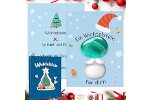 Kenvora Wichtelgeschenk Wichtel Zubehör Geschenke Kleine Glücksstein Wichtelstein mit Karte für Kinder, Weihnachten Geschenk Wichtelgeschenke für Jungen Mädchen