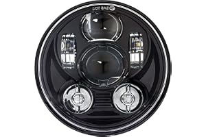 5,75 tum motorcykel strålkastare LED 6000-6500K, rund projektionsstrålkastare 45W fjärrljus halvljus för Harley Touring, Softail, Dyna, Sportster och alla andra modeller