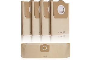 LULULEAGUE 5 Stück Papierfilterbeutel für Kärcher 6.959-130.0, WD3 Staubsaugerbeutel Papier Filtertüten Beutel für WD3 1629 MV3 Premium A2201/2604/2251/2554/2504/2204 Filterbeutel Paperbags Staubsaugertüten