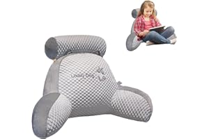 ZOSONET Lesekissen Rückenkissen mit Armlehnen, Keilkissen Rückenstütze für Bett Sofa, Bettauflage Kissen mit Abnehmbarer Nackenrolle, Lendenkissen Kissengeschenke für Lesen, Arbeiten, Spielen, 60×45×20cm