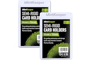 MintKeeper - Semi Rigid Card Holder - Recommended Size for PSA, BGS, SGC Grading (50 Pack)