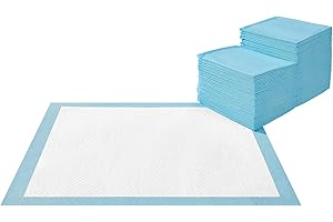 Feandrea Almohadillas de Entrenamiento, Juego de 100, Empapadores de Perros y Cachorros, Secado Rápido y antifugas, para IR al Baño, 60 x 45 cm, Azul y Blanco PTD046W01