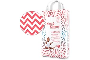 Kim & Kimmy Eco Nappy Pants Size 4 (9-14 kg) 44 Disposable Nappy Pants - 12 Hour Leak Protection, No Rashes, Hypoallergenic, Ultra-Soft & Highly Absorbent - Zig Zag Swag