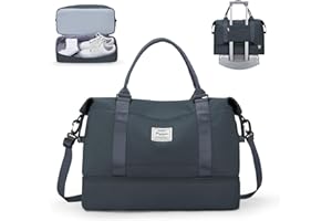 HYC00 Bolsa de Viaje Mujer Grande Bolsa de Deporte Bolsa de Gimnasio Impermeable Bolsas Viaje Mujer fin de Semana Bolsa para Hospital Bolsa de Mano Equipaje Travel Duffel Bag Gym Tote Bag,Gris Pizarra