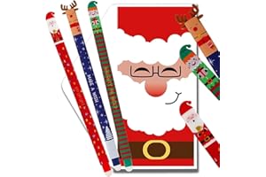 SPIRWORCHLAN Set mit 3 Weihnachten radierbaren Gelstiften mit thermoempfindlicher Radiertinte,verschiedene Tintenfarben und Schaftdesigns,0,5 mm Spitze,Tiermotive,Weihnachtsmann,Rentiere,Junge,Gelschreiber