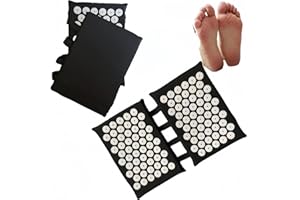 Ymoryiyi 2x33cm Akupressurmatte für Füße & Rücken - Medizinisches Nagelbrett mit 110 ABS-Spitzen, Waschbare Faszienmatte (Schwarz)