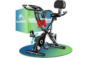 SLUNSE 5-in-1 Heimtrainer Fahrrad, 2026 Neu Hometrainer Fahrrad mit 16 Stufen Magnetwiderstand, Klappbar Ergometer Heimtrainer mit 10dB extra Leise, Indoor Bike für Kardio-Training zu Hause, Bis 160KG