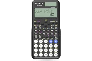 WECKEW Scientific Calculator 401 Function 2-line Display 10+2 Digits Solar and Battery Calculator with Slide-on Cover for Secondary School Black (991MS 2nd Edition)