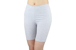 elegance1234 ltd ELEGANCE LADIES CYCLING SHORTS LYCRA STRETCHY COTTON above KNEE ACTIVE SPORT EVERYDAY (XXXL UK20 (46), Grey)