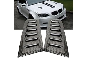 KYYET Universal ABS Air Flow Intake Scoop Turbo Bonnet Vent Hood Cover Trim, Focus Fiesta RS ST MK2 Style Air Vent Hood (Carbon Fiber Pattern)