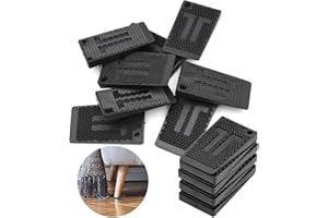 ZOCONE 25 Pack Plastic Furniture Shim Wedges for Fixing Wobbly Furniture - Black Table, Non-Slip Levelers