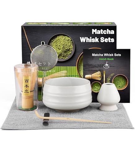 Set Da 6 Pezzi Per Cerimonia Matcha Giapponese – Ciotola, Frusta E Accessori In Ceramica E Bambù, Regalo Perfetto Per Gli Amanti Del Tè