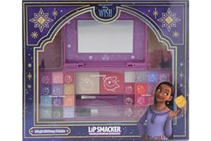 Lip Smacker Wish Beauty Palette, Zestaw do Makijażu Inspirowany Życzeniem Disneya, Błyszczyki, Kremy Rozświetlające i Róż do Policzków, Prezenty dla Dzieci, w Zestawie Akcesoria do Makijażu i Lusterko