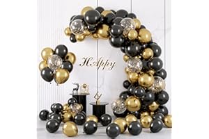 Flixcart Black and Gold Balloon Arch Kit - 101 Pcs Balloon Garland Kit with DIY tools Perfect for Halloween, Engagement, Wedding, Welcome Home, Graduation & Kids Birthday Party Decoration