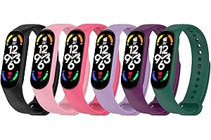 CHULN 6 Pezzis Cinturino Compatibili con Xiaomi Mi Band 7/Xiaomi Mi Band 6/Xiaomi Mi Band 5/Amazfit Band 5, Colorati Traspirante Silicone Morbido da Braccialetto per Xiaomi Mi Band 7/6/5