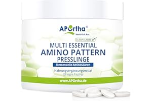 ‎APORTHA APOrtha® Multi Essential Amino Pattern – 300 Presslinge mit 8 essentiellen Aminosäuren nach Prof. Dr. Lucà-Moretti, ausgewogenes Aminosäuren-Profil, EAA Presslinge, vegan