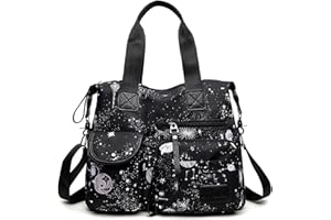 SHIFANQI Tote Bag for Women,Large Capacity Top Handle Handbags with Multi Pockets & Zip,Lightweight Ladies Shoulder Bags,Waterproof Nylon Cross body Messenger Bag for Work, Travel