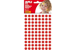 APLI Kids 13229 - Bolsa de gomets redondos 10 mm, color rojo, 6 hojas